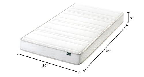 Zinus 8 Inch Foam and Spring Hybrid Mattress, Twin, Medium Firmness, Certified Safe Foams & Fabric