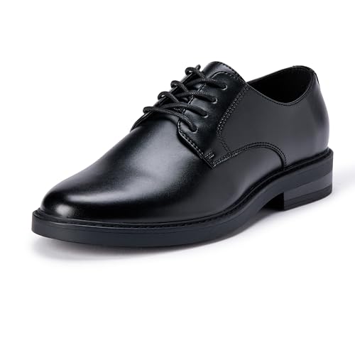 Amazon Essentials Men's Round Toe Derby Dress Shoes, Black, 9.5