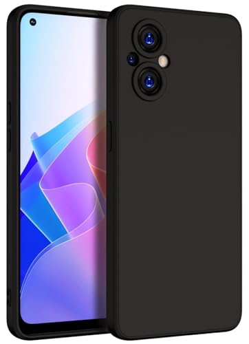 Image of BlazeTech for [ Oppo F21 Pro 5G ] Liquid Silicone Back Case Cover Flexible |Inner Lining| with Camera Protection Back Cover for [ Oppo F21 Pro 5G ] - Black
