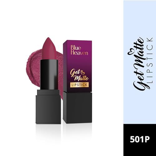 Image of Blue Heaven Get Matte Lipstick | Soft Matte Finish and Lightweight Formula | Intense Pigment | Long-Lasting Lipsticks For Women | 501P | 4gm (Pack of 2)