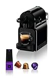 De'Longhi Nespresso Inissia EN80.B, Machine à Café Automatique, Machine à Capsules pour une Seule Tasse, Ensemble de Bienvenue Inclus, Design Compact, 19 Bars, 1260W, Noir