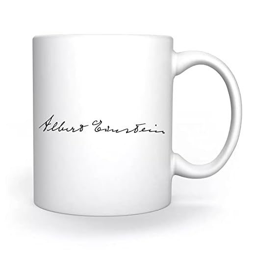 Alberto Einstein Completo Firma Taza Blanco Para el Café Té Capuchino Cacao Mug Coffee Tea Cappuccino
