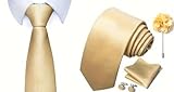 ACCESSOIRES COORDONNÉS: Boutons de manchettes ronds de 1,5 cm de diamètre et épingle de cravate assortie pour un look parfaitement harmonieux