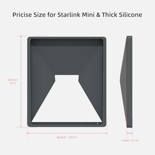Image of Starlink Mini Case Cover, Liquid Silicone Protective Case for Mini Starlink Dish Antenna Sleeve Protector with Anti-Reflection Sticker Grey