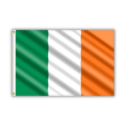 Ireland Flag 5ft x 3ft with Brass Eyelets Polyester Irish Flag Banner for Rugby Matches St PatrickS Day Home & Garden Display