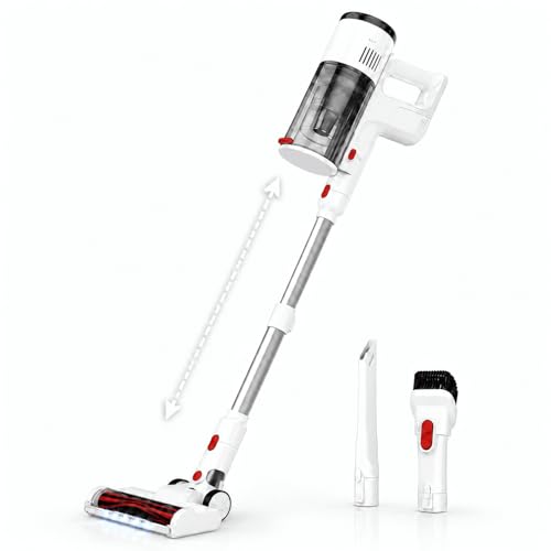 Image of Cordless Vacuum Cleaner, 550W /45KPa Stick Vacuum with Up to 60 Mins Runtime, Detachable Battery, Lightweight 2-in-1 Handheld Vacuum for Pet Hair, Hardwood Floors, Carpet, Stairs & Car