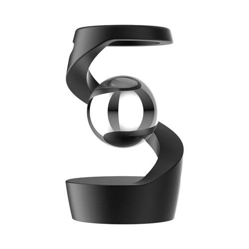 A twisted-bracket gyroscope that makes a spinning steel ball look like it's levitating — satisfying kinetic desk art meets fidget toy.