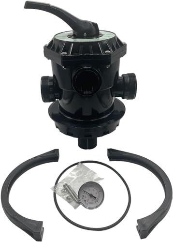 Poolzilla Blue Torrent Backwash Valve SP-714T Replacement Multiport Valve for Hayward Above Ground Pool Sand Filters | 1-1/2-Inch 6-Way | Top Mount | Black