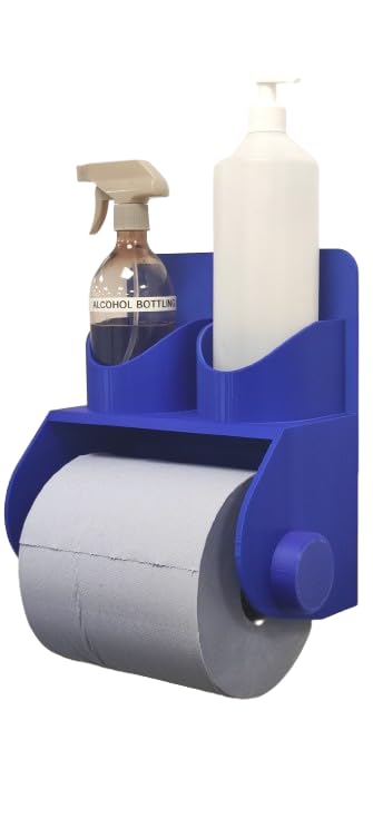 Wall-Mounted Cleaning Station Holds Spray Bottles & Blue Roll Ideal for Workshops Kitchens Warehouses Medical & Gyms Education 24x29x16.7 cm