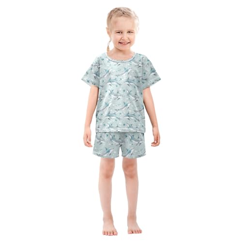 UMIRIKO Dolphins Animal Summer Short Sleeve Pajamas Sleepwear PJ Set B0403562