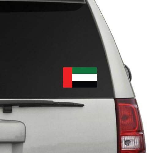 Image of World Country Flag Decal Stickers - Two Pack - for Cars Windows Bumpers Laptops Tablets Tumblers Cups Walls (United Arab Emirates)