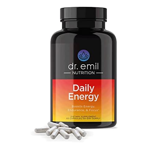 DR. EMIL NUTRITION Daily Energy Supplement - Sugar Free Energy Pills with 160mg Caffeine Per Serving - Energy Booster & Focus Supplement with Guarana Extract, L-Taurine & L-Theanine Cover