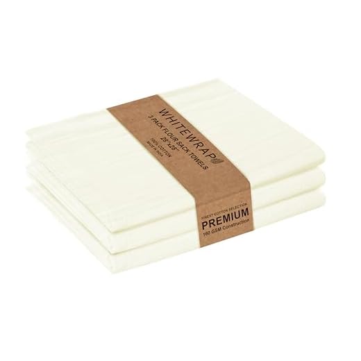 Flour Sack Dish Towels | Cotton Dish Towels for Drying Dishes| Absorbent Kitchen Towels for Cleaning| Tea Towels for Embroidery Craft| 3 Pack 28"x28" Natural