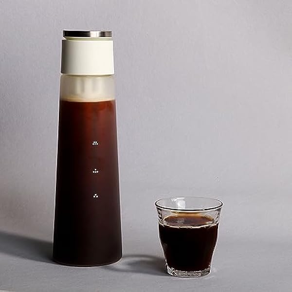 Kallbryggd iskaffebryggare och tesil för hemmakontor, iskaffebryggare med filter 597 ml passar de flesta