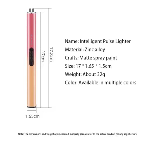 Encendedor eléctrico recargable USB rosa y dorado miniatura 5
