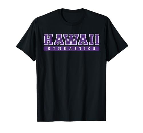 Hawaii Gymnastics Purple Vintage Text T-Shirt