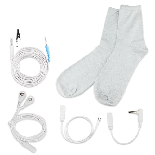 [ﾘﾗｸﾘﾌｪ] 大地と繋がるアーシング健康法用アーシング ソックス high Mサイズ（コード セット 付き）（3mコード抵抗なし）のサムネイル