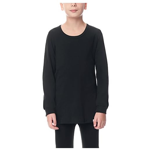 Timone Camisetas Mangas Largas Ropa Interior Térmica Niño (Negro, 128)