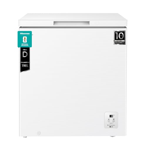 Hisense FT200N1AWDL - Arcón Congelador Horizontal, 198L, 86cm, Congelación 360°, Congelador Convertible, Control Electrónico de Temperatura, Freezer Protect, Goma de Puerta Antibacteria, Blanco
