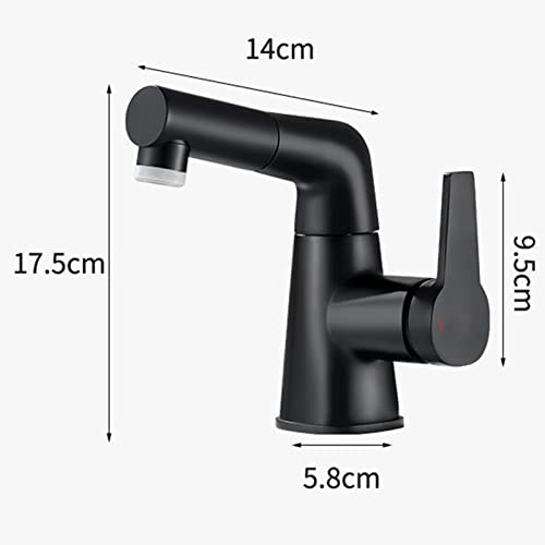 Robinet de lavabo extensible en laiton avec mitigeur eau chaude et froide