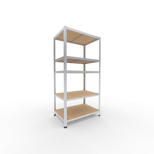 shelfplaza® HOME Schwerlastregal 180x90x60cm verzinkt/Metallregal mit 5 Böden/als Kellerregal, Garagenregal, Werkstattregal oder Lagerregal/Steckregal Metall mit 175kg Tragkraft