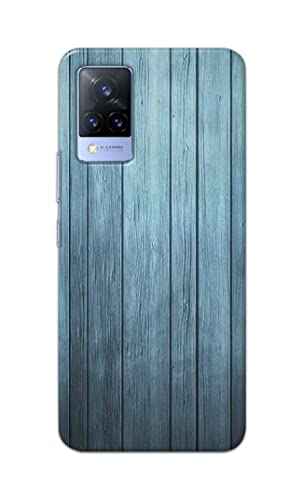 Image of Printed Hard Back Cover Case for Vivo V21 5G Back Cover (Wooden Blue) -702