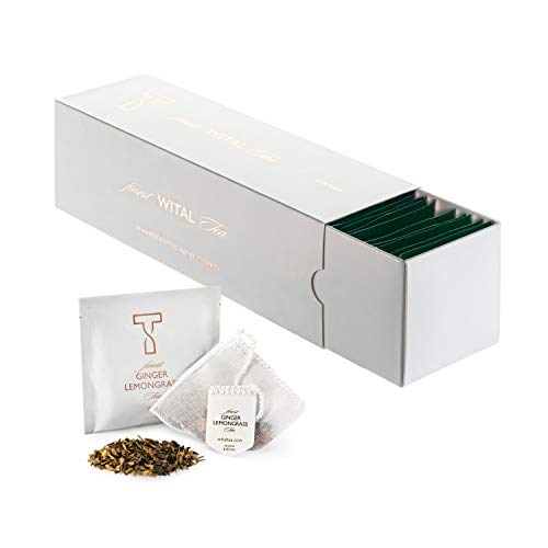 WITAL-TEE-GINGER-LEMONGRASS-Kraeutermischung-Ganze-Blaetter-50-Plastikfreie-Handgenaehte-Teebeutel-aus-reiner-Baumwolle