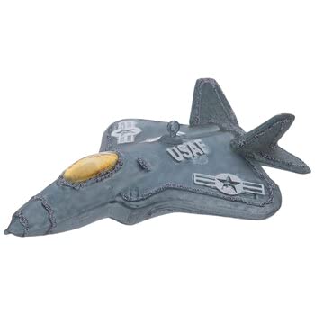 Avion de chasse en verre bleu gris 12,7 cm : créez un sapin de Noël thématique unique