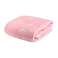 Dreamscene Star Weighted Blanket Sleep Insomnia Therapy Anxiety Relief Autism Reversible Fluffy Teddy Fleece Throw, Blush Pink, 100 x 150cm - 3kg (Disclaimer:Only Suitable for Age 3+Years)