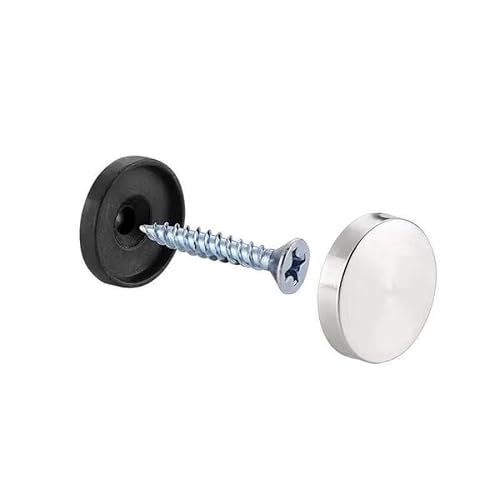 4/8/12/16/20pcs Set Mirror Screw 16mm Steel Caps Cover Decorative Polished Stainless Steel Mirror Nail Plastic for Mirror Tables Bath Plates Wardrobes Glass Signs (4)