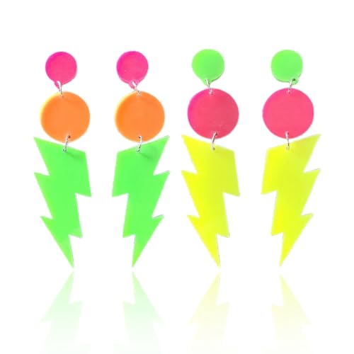 MOLZINY 2 Pares Pendientes Pendientes de Neón Mujer Brillantes