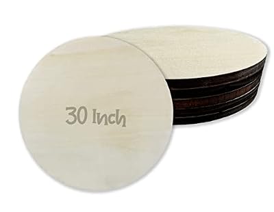 Urbalabs Wood Circles 30 Inch 1/4 Inch Thick Birch Plywood Discs Ply Wood Circles Unfinished Wood Circular Wood Pieces Laser Cut Wood Tree Circle Wood Sign Blank Plywood Circles Made in USA (25)