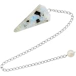 Amazing Gemstone Rainbow Moonstone Crystal Pendulum for Divination - Certified Dowsing Crystals and Healing Stones for Chakra Balancing and Meditation - Enhance Reiki Spiritual Growth - Image 2