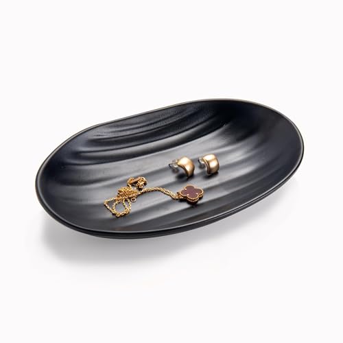 Feyarl Key Bowl Black Ring Dish Small Decorative Jewellery Organizer Tray Plate Oval Trinket Dish for entryway Dresser Decor - Cosy Home Interiors Feyarl Key Bowl Black Ring Dish Small Decorative Jewellery Organizer Tray Plate Oval Trinket Dish for entryway Dresser Decor