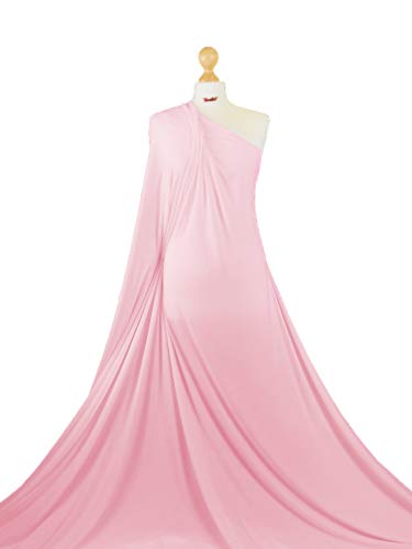 Fabriques Tissu en jersey et Lycra extensible quadridirectionnel, de qualité supérieure|viscose|tissu rayonne ultra doux|LF04|, Stretch, rose bébé, 1 m