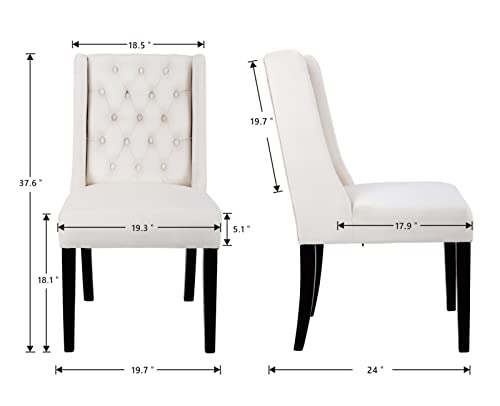 Zhenghao Velvet Dining Chairs Set Of 6 Modern Tufted Accent Chair With High Backs Upholstered Dining Room Chairs Comfy Side Chairs For Kitchen/Bedroom/Restaurant, Cream #TOP2