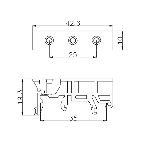 Set de adaptadores para montaje en riel DIN C45 PCB miniatura 5