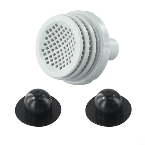 Puupaa Juego de colador de entrada y retorno de piscina sobre el suelo, boquilla de entrada de filtro de repuesto para piscina Intex, 1 colador y 2 agujeros de conector