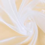 Manyshofu White Organza Fabric by The Yard - 60 Inch Wide, 1 Yard Soft Sheer Fabric Silky Organza Tulle Fabrics Chiffon Fabrics for DIY Wedding Dress Bridal Decorations Fashion Craft
