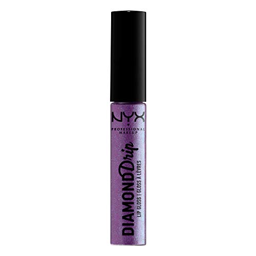 NYX PROFESSIONAL MAKEUP Diamond Drip Lip Gloss - Princess Of The Day, Sheer Violet Base With Blue & Violet Duo Chrome Glitter