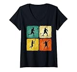 donna stile retrò lacrosse amante giocare uomini donne bambini lacrosse maglietta con collo a v