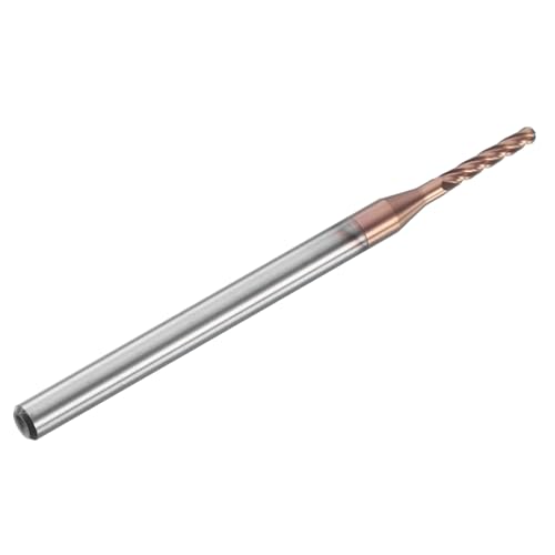 Image of HARFINGTON Ball Nose End Mill 4 Flute 1 /16 inch Diameter 1 /8 inch Shank Tungsten Carbide TICN Coated Spiral CNC Router Bits 3 /8 inch Cutting Length Single End Ball for Carving Engraving Grinding