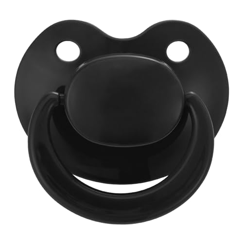 Image of Adult Sized Pacifier Bigshield : Replacement Silicone Paci Big Teat for Anxiety Release - Orthodontic Binky Taken Apart and Re-Assembled Black