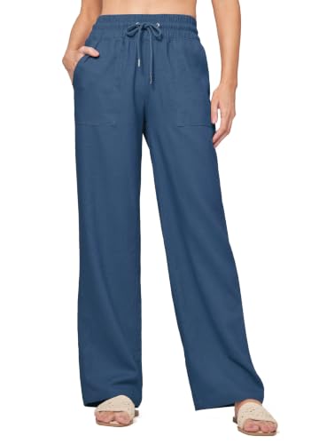 Image of Willit Women Linen Pants Wide Leg Palazzo Trousers 29 inch /31 inch / 33 inch