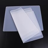 PABUSIOR Small Silicone Mats for Crafts: Translucent Liner, 7.9×9.5 In (4/Pack), Heat Resistant, Non-Slip Silicone Kids Mat for Jewelry, Epoxy Resin, Glitter Slime, Manicure, DIY Sheet