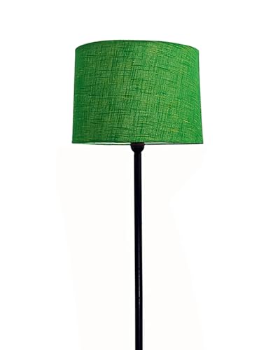 Image of Homesake Modern Floor Lamp for Living Room Traditional Farmhouse Boho Floor Lamp Mid-Century Pole Lamp with Linen Lamp Shade Modern Bohemian Side Lamp for Living Room Bedroom Office (Green)