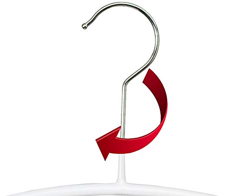 Miniatura 4 de Mawa Perchas Antideslizantes Que Ahorran Espacio, Modelo Economic Pk, Con Barra Y Pinzas, Para Camisetas, Pantalones, Faldas Y Tops, Giratorias 360 , 36cm, Blanco