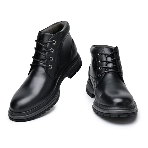 ArcBrothers Chukka Boots for Men - Brown Leather Casual Boots - Ankle-High Lace-Up - Size 94