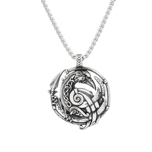 Collier Viking Odin Raven idée cadeau bijoux mixte style vintage tendance
