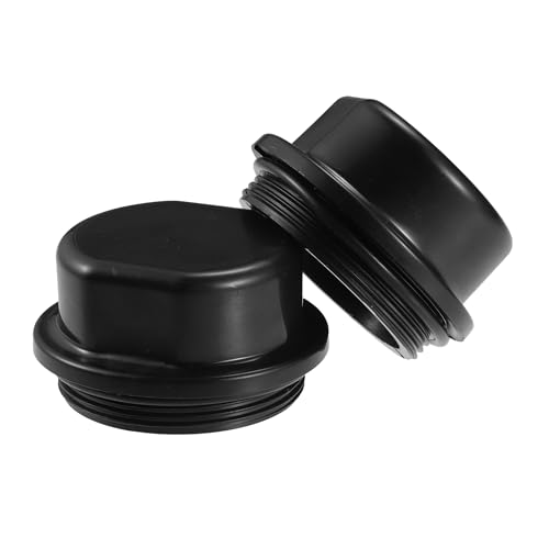 Cache-moyeux Dexter Vortex en plastique noir avec anneau caoutchouc (Lot de 2)